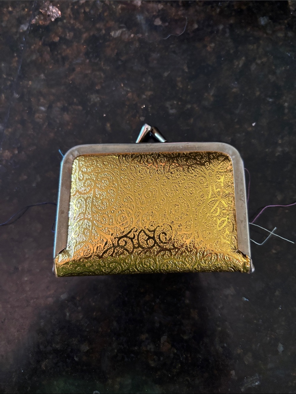 Vintage Gold Metallic Embossed Clasp Sewing Kit